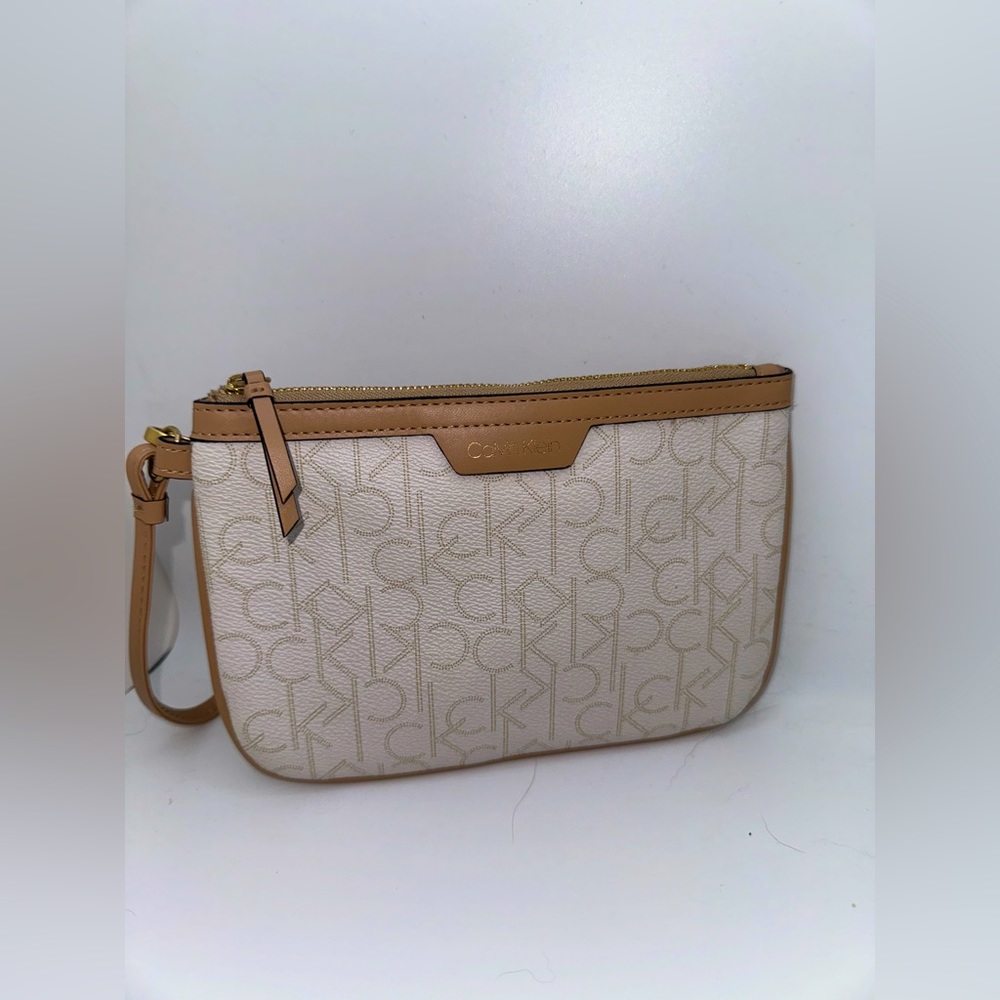 Calvin Klein Signature Coated Canvas Wristlet with tag